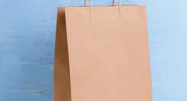 Kraft Shopping Bag (Brown Recycled) Top Fold