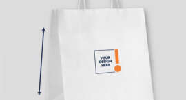 Kraft Shopping Bag (White) Top Fold